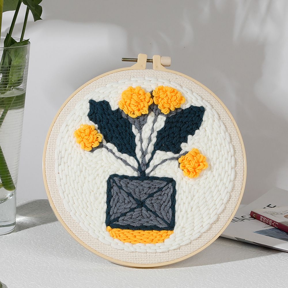 Beginners Naald Draad Diy Ambachten Ornament Handgemaakte Kruissteek Kit Bloem Borduren Naald Punch Borduurwerk Hoepel: 16