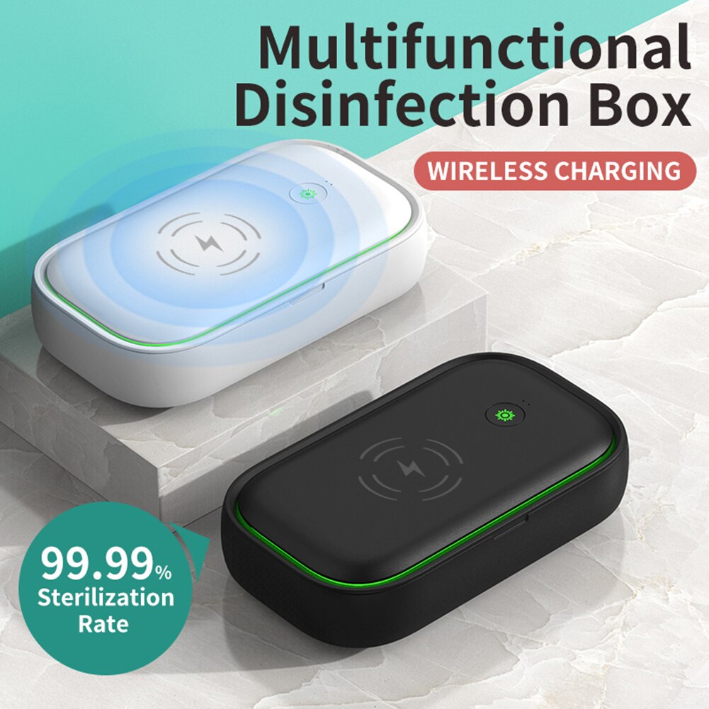 Multifunctional Portable UV Sterilizer Box LED Wireless Charger Phone Disinfection Cabinet