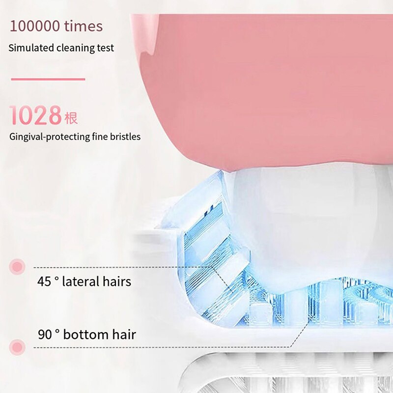 Children's Electric Toothbrush Smart 360 Degree U Silicon Toothbrush USB Automatic Ultrasonic Tooth Toothbrush Cartoon Pattern