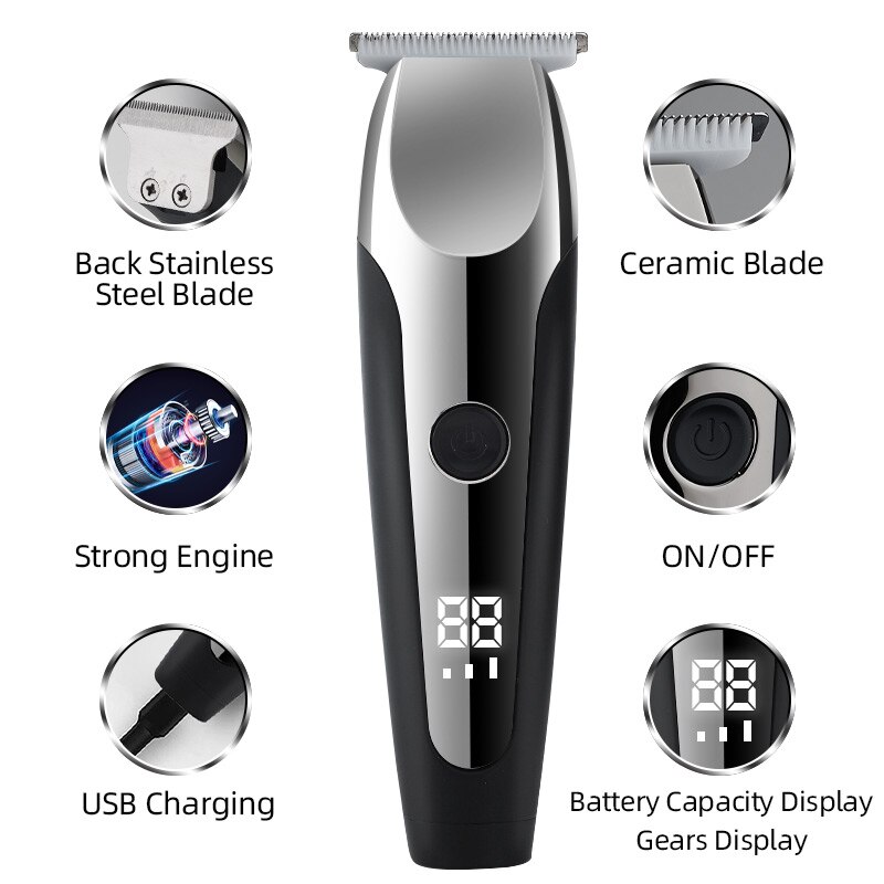 WEIDZ père noël tondeuse à cheveux avec 6 pièces limite peigne 1mm USB Rechargeable tondeuse à cheveux directe
