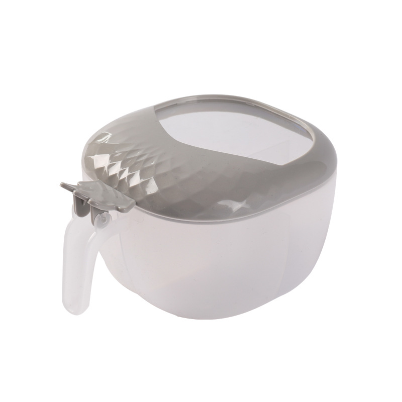 Caja de condimentos multifuncional, estante de suministros de cocina, juego de plástico, cuatro rejillas de almacenamiento integrado, lata de condimentos con cubierta: Grey