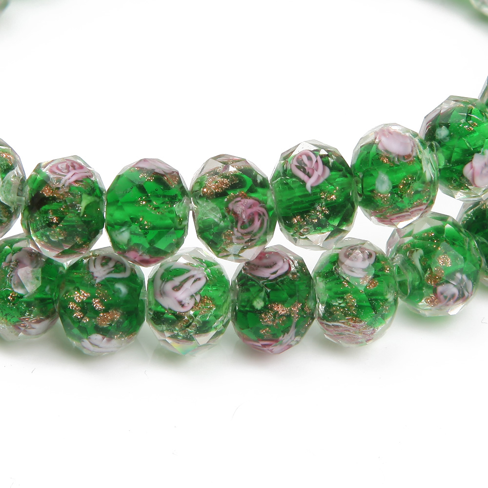 8/10mm Murano Glass Lampwork Beads for Jewelry Making Necklace Diy Bracelet Rondelle Faceted Flower Beads Accessories Supplies