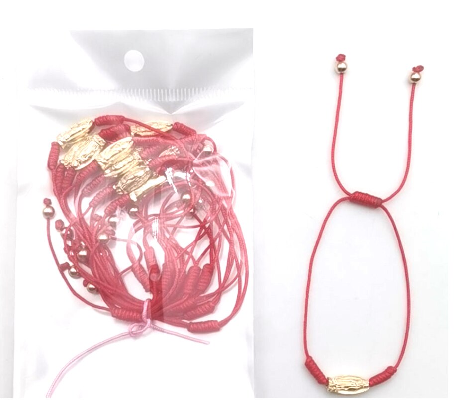 12 handgewebte armbänder mit goldenem motiv der jungfrau Maria/des heiligen Judas – Ideal für freunde, Partner und familie.