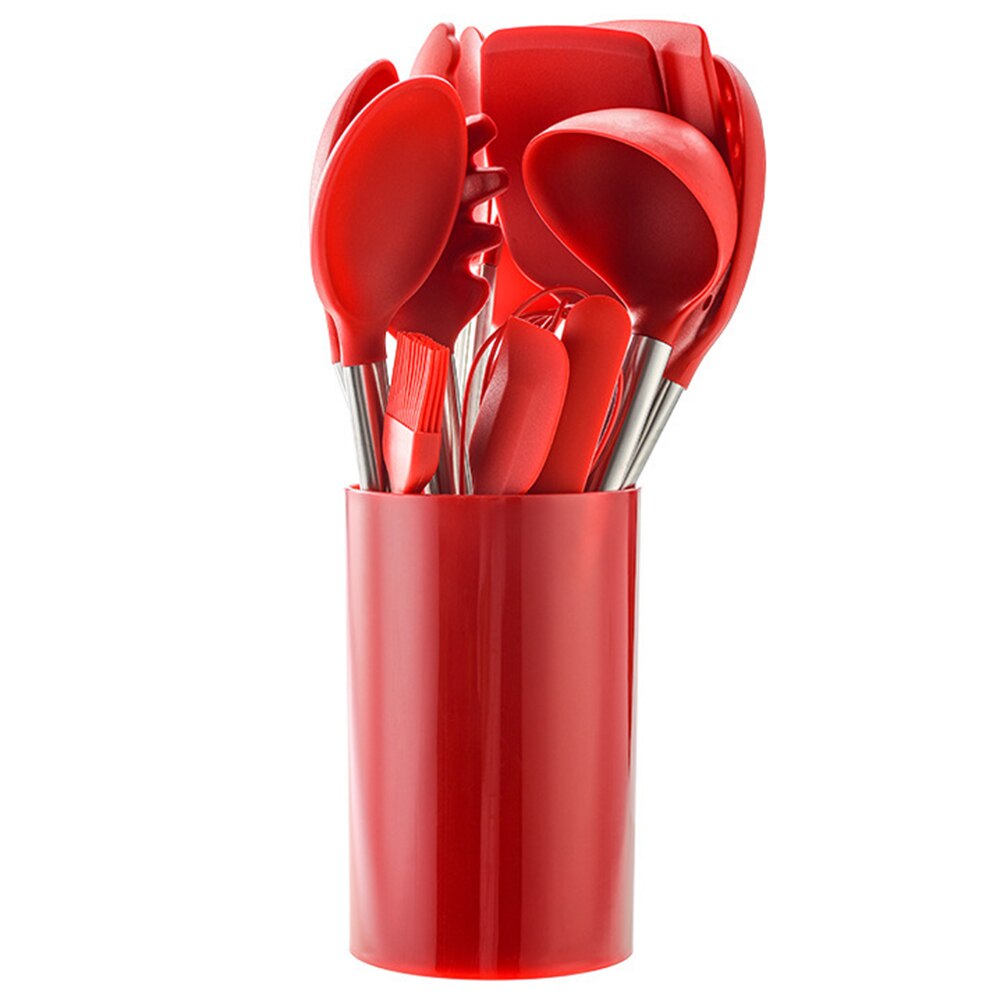 Kitchenware Sets Non-stick Pot Silicone Spatula Kit Gadget Spatula Tongs Ladle Utensils Food Grade Multifunction Cookware