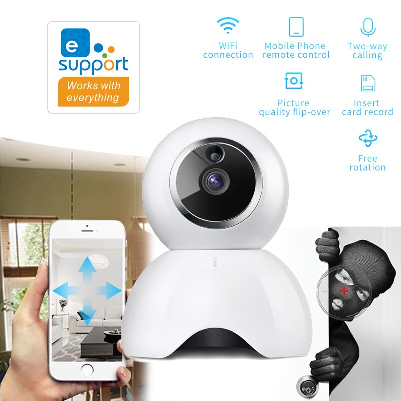 Ewelink Iot 720P Hd Wireless Ip Security 360 ° Hoek Camera Indoor Netwerk Thuis Smart Wifi 10M Ir nachtzicht Babyfoon P2P