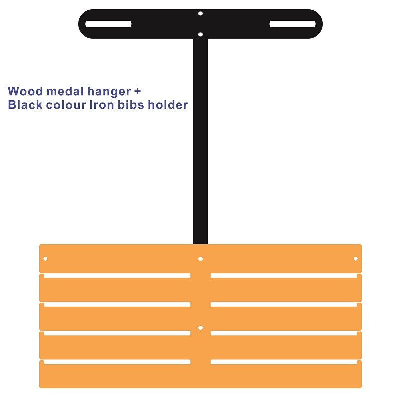Marathon Number Bib and Medal Hanger: 4 Bar Wood and T