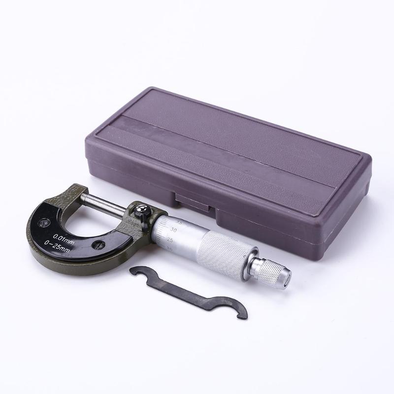 Micrómetro exterior 0-25mm/0.001mm calibrador a Vernier herramienta de medición de acero al carbono de precisión medidor indicador Medida herramientas