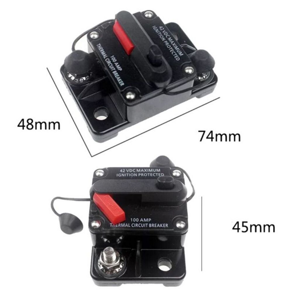 40A 50A 60A 70A 80A AMP Circuit Breaker Dual Battery IP67 Waterproof 12V 24V Fuse Reset Housing is thermal plastic