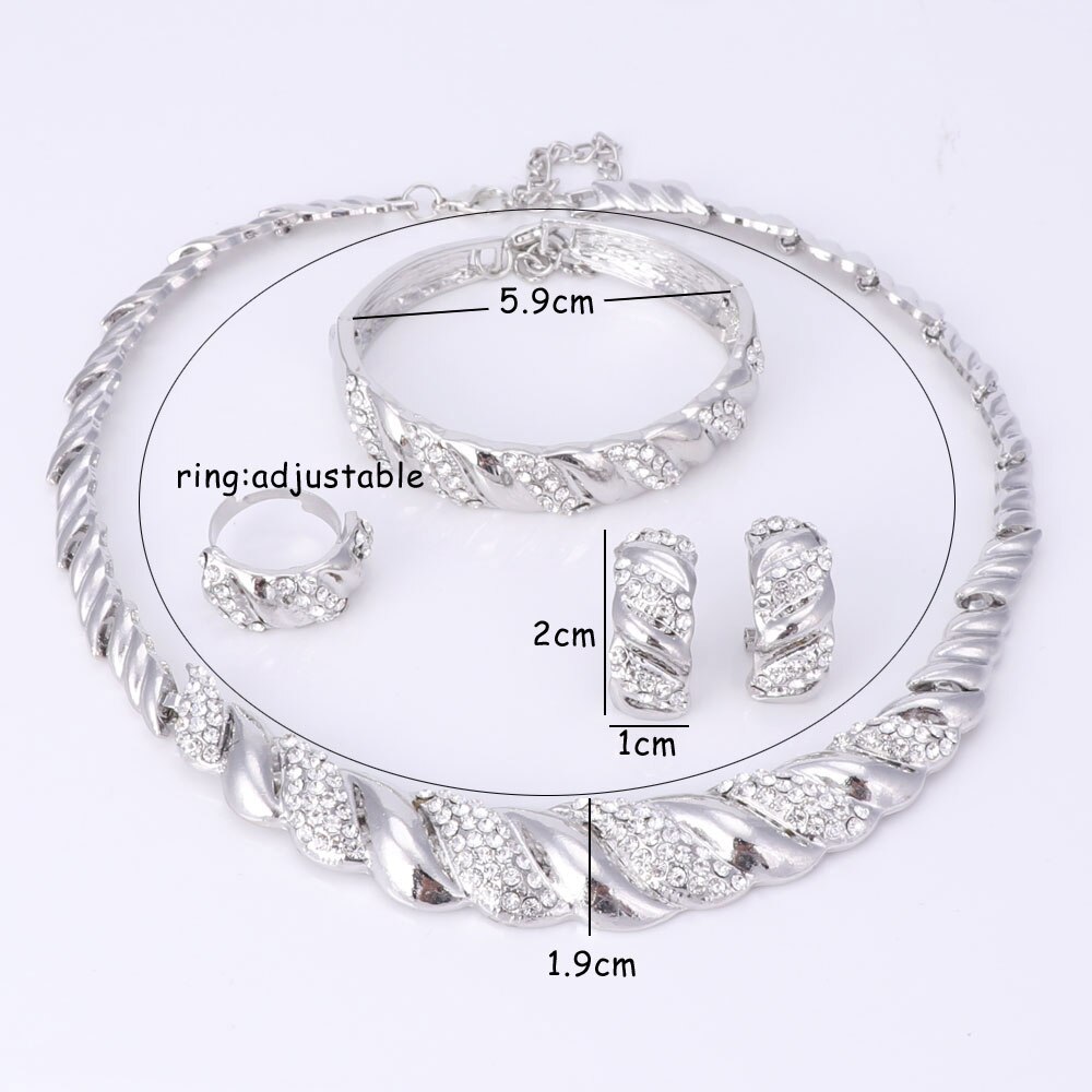 Conjunto de joyería de , collar de cuentas africanas de color plateado de Nigeria Dubai, conjunto de joyas de boda, conjuntos de joyas de cuentas africanas