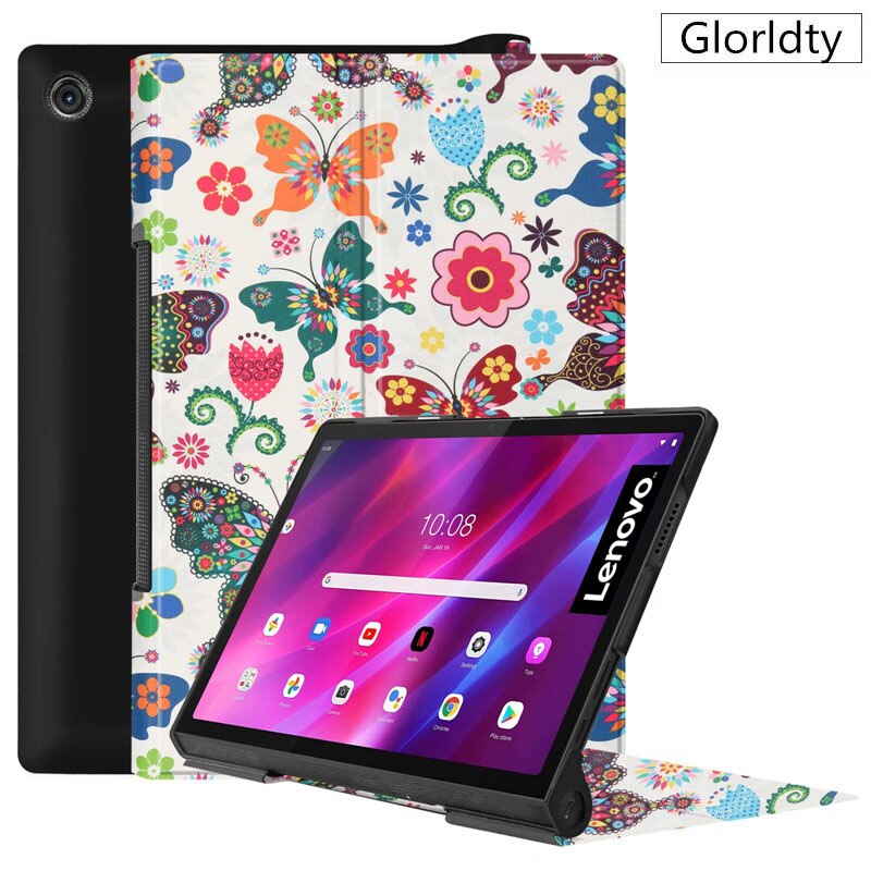 Geschilderd Funda Voor Lenovo Yoga Tab 11 Case YT-J706F Pu Lederen Flip Etui Voor Lenovo Yoga Tab 11 Yt j706F Tablet Coque + Pen: hu die
