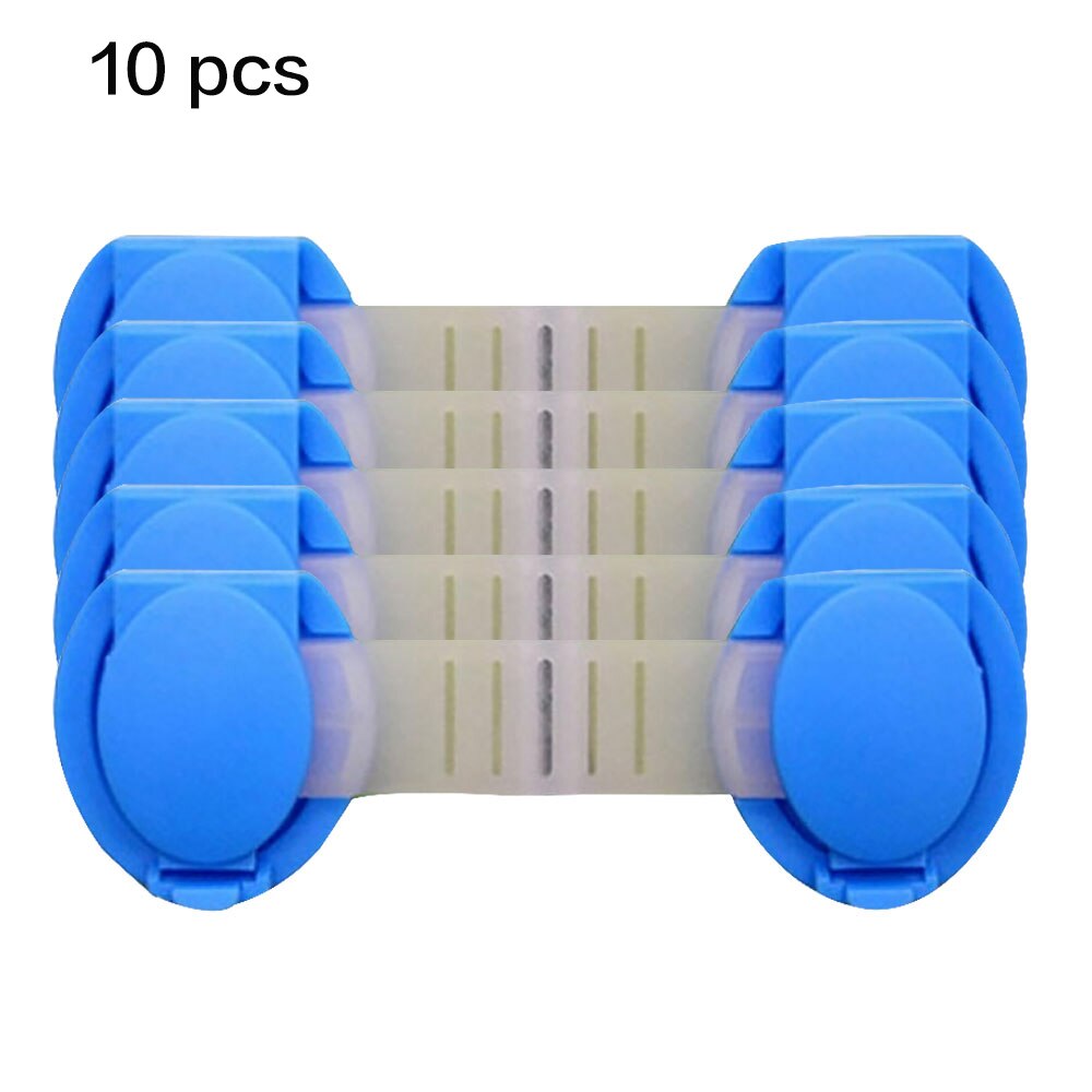 10Pcs Kids Cabinet Lock Child Safety Protection Cupboard Doors Lockers Baby Drawers Refrigerator Toilet Plastic Stripes Latches: PJ015LANS5