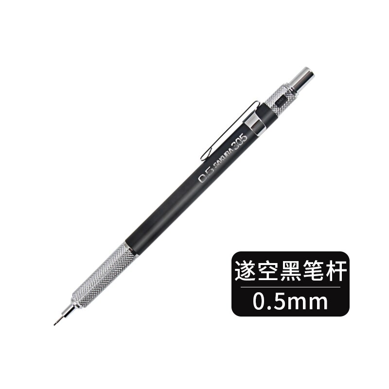 Lápices mecánicos Sakura, lápiz de dibujo bocetos, Oficina, Papelería, Material Escolar, lápices mecánicos de Metal, varilla de 0,3/0,5mm, XS-303: 0.5mm black