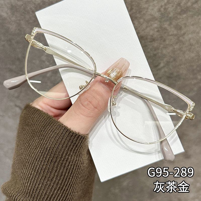 ZIROSAT J9289 Optical Glasses Alloy Frame Prescription Eyeglasses Rx Women Glasses for Female Eyewear: green