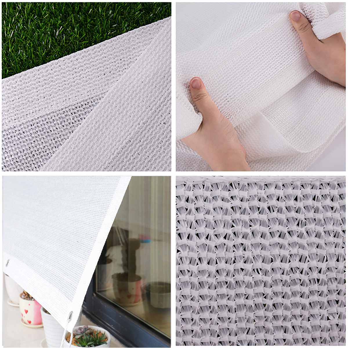 White Waterproof Sun Shelter Sun Protection Shade Sail Awning Camping Shade Cloth Large For Outdoor Canopy Garden Patio Beach