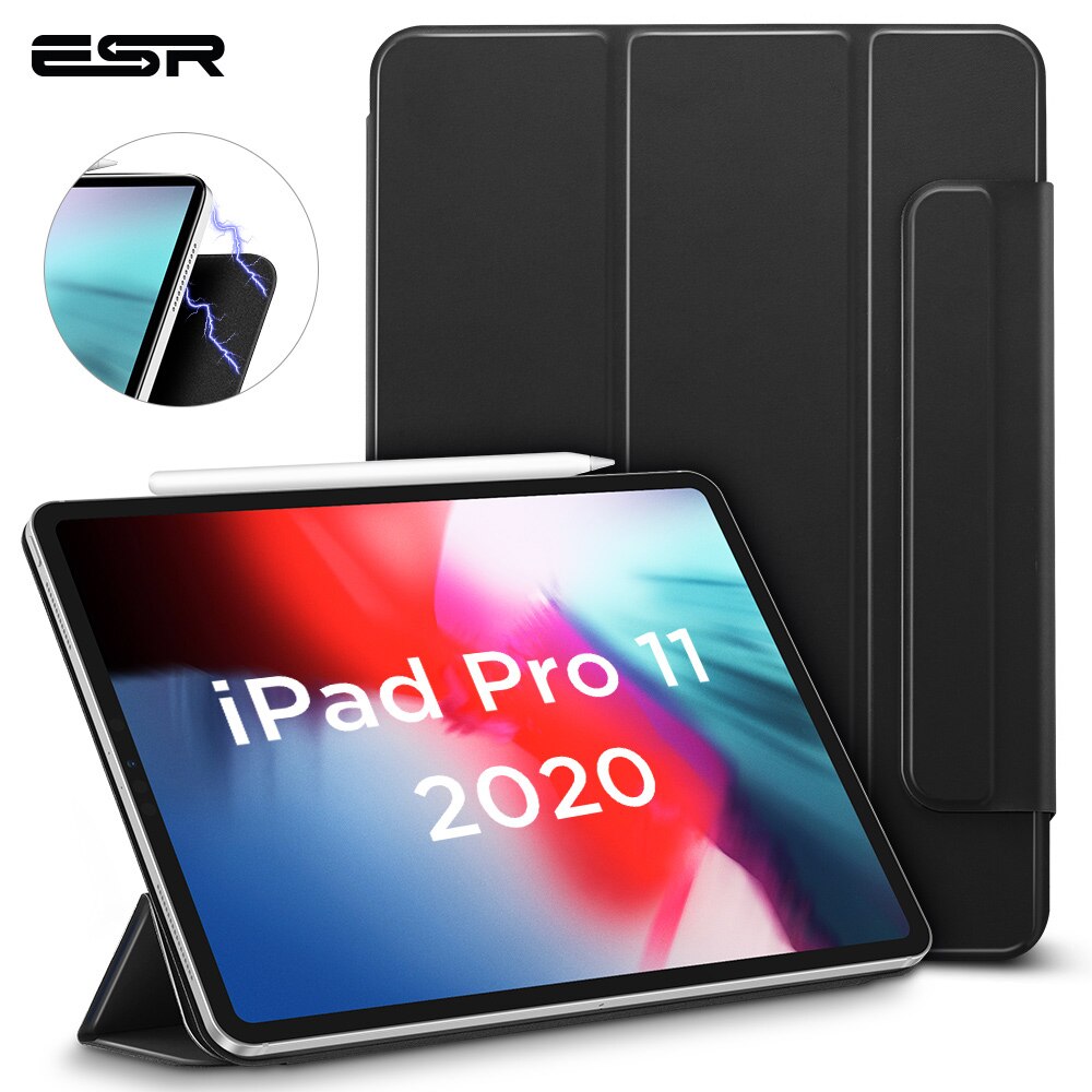 ESR for iPad Pro 11 12.9 Inch Case Secure Magnetic Smart Case for 12.9 inch iPad Pro Case with Pencil Holder 4th Generation: 11 Inch-Black