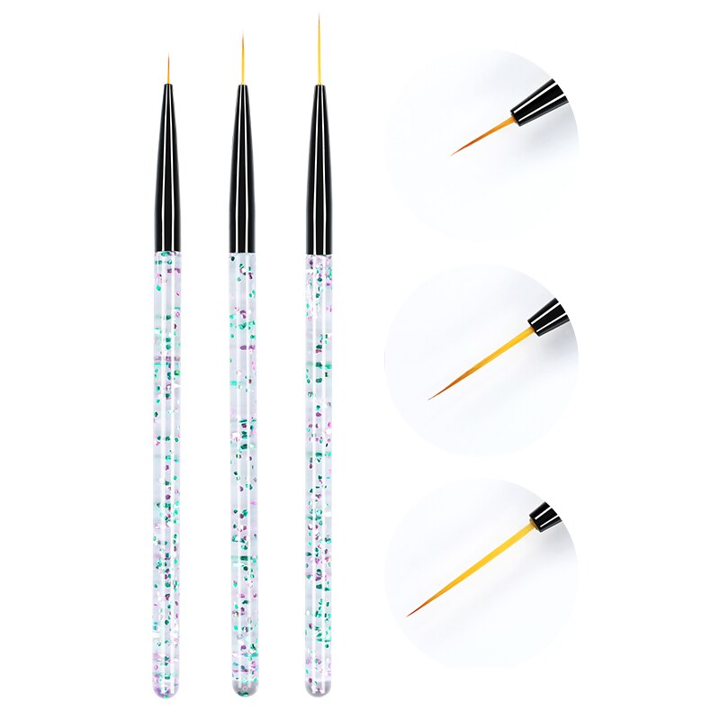 Ensemble de pinceaux à ongles pour Gel UV et acrylique, 7/15 pièces, brosse à ongles pour doublure, dessin, peinture, stylo, , outil d'art des ongles: 24