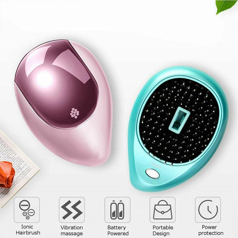 Mini peine eléctrico para el pelo cepillo de pelo de masaje, peine iónico negativo portátil para quitar el pelo, cepillo antiestático para el cabello para niñas