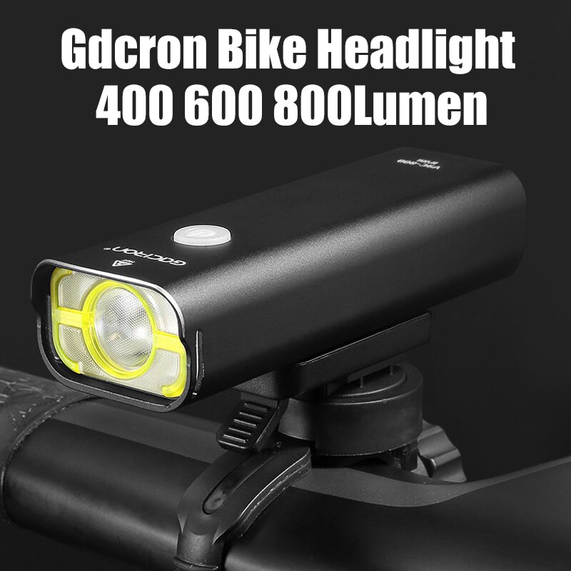 Gaciron cykel strålkastare ficklampa cykel fram lampa ljus ficklampa 400 600 800 lumen led usb uppladdningsbar