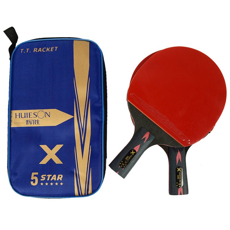 Huieson 2 pièces mis à niveau 5 étoiles carbone raquette de Ping-Pong ensemble avec sac de Tennis de Table léger puissant Ping-Pong Paddle: 2 CS Handle