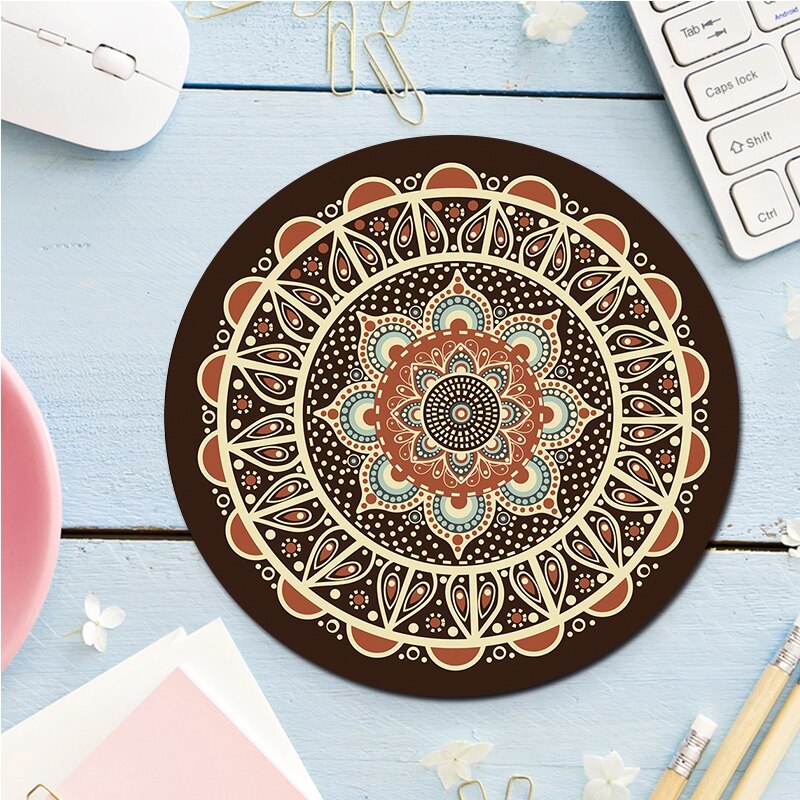 Computer Mat Mouse Pad Rubber Thickening Non-slip Pattern Round Mouse Pad Art Mice Mat For Computer Laptop