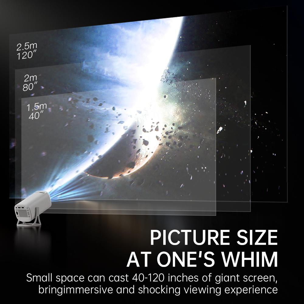 S40 Android 11 Mini Projector Support 4K 2.4G/5GWIFI BT5.0 Projector 1280*720P Home Cinema Portable Projector,Upgrated HY300