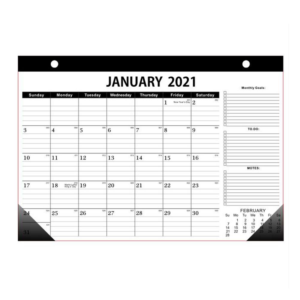 Calendar Wall Calendar Erasable Vertical Monthly Annual Planner Desk Calendar Portable Desk Calendars Schedule Planner: Black