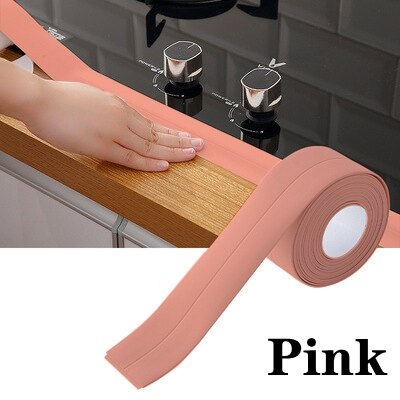 3.2 mx 2.2cm bad dusj servant badekar tetningslist tape pvc selvklebende vanntett veggklistremerke for bad kjøkkeninnredning: 7 rosa