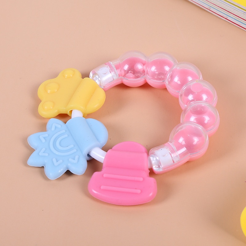 Klokken baby tandklæbemiddel en molartand god baby klokke legetøj et fast tandhjul: Lyserød