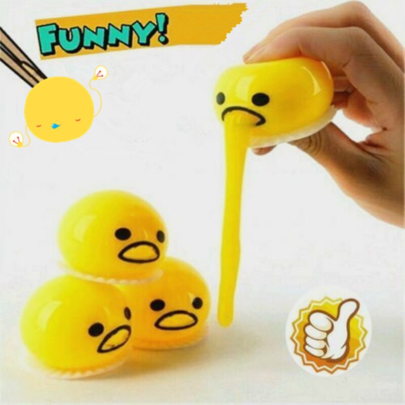 4pcs Squishy Puking Egg Yolk Stress Ball With Yellow Yolk Party Game Relieve Stress Party Festival toys Decor