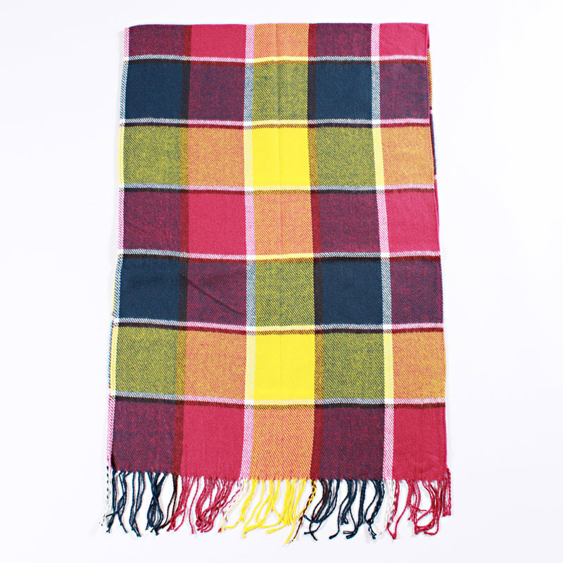 Oversized pashmina kwastjes wintersjaal dames geruite deken sjaal acryl wikkels sjaals kasjmier dames foulard femme sjaals: 2