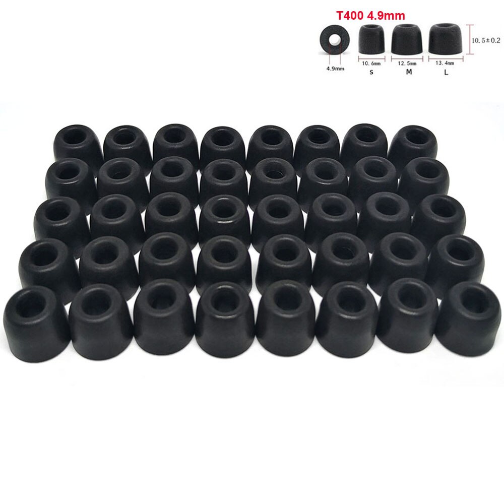 20Pairs ANJIRUI T400 Memory Foam Eartips (S M L) 4.9mm Sponge Earbuds Noise Isolation Ear Tips For In-ear Earphone Eapads