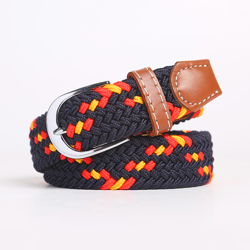 2.5 cm x 100cm universal nålespænde bælte til mænd og kvinder elastiske jeansbælter til unge studerende vævet kanvas tynd linning: Lysegul