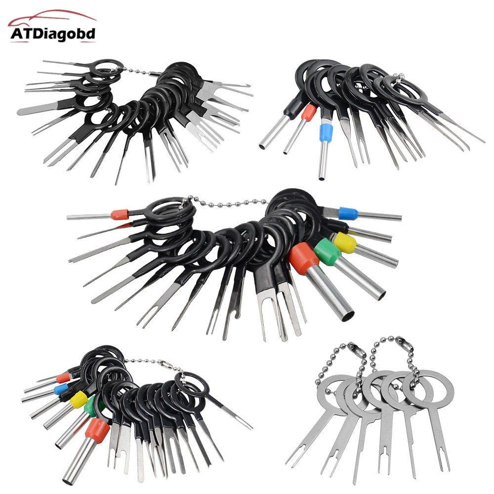 76pcs Car Terminal Removal Kit Wiring Crimp Connector Pin Extractor Puller 58pcs Terminal Repair Tools
