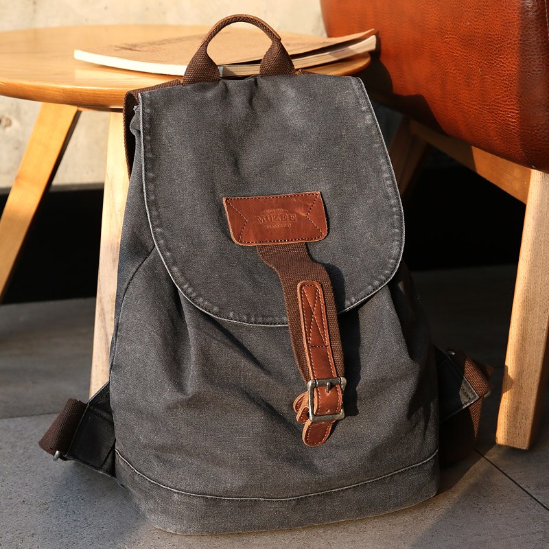 Muzee Retro Mannen Rugzak Canvas Mannen Reizen Rugzak Leisure Student Rugzak Mannen en Vrouwen 15.6 inch Laptop Rugzak
