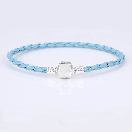 3mm Rot PU Leder Seil Armband für DIY Schmuck Machen Frauen Männer Geflochtene Bangles Woven Leder Gewinde Auf Hand finden Anbieter: Sky blue / 19CM