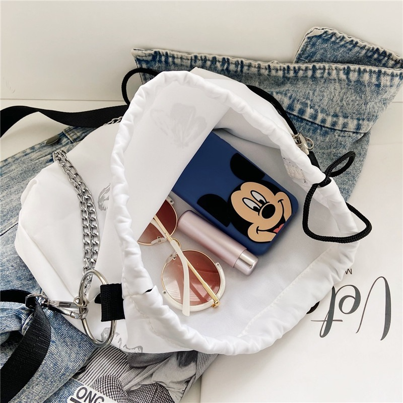 Leuchtende schmetterlings-umhängetasche, damen-schultertasche mit kordelzug, Nylon-freizeithandtasche