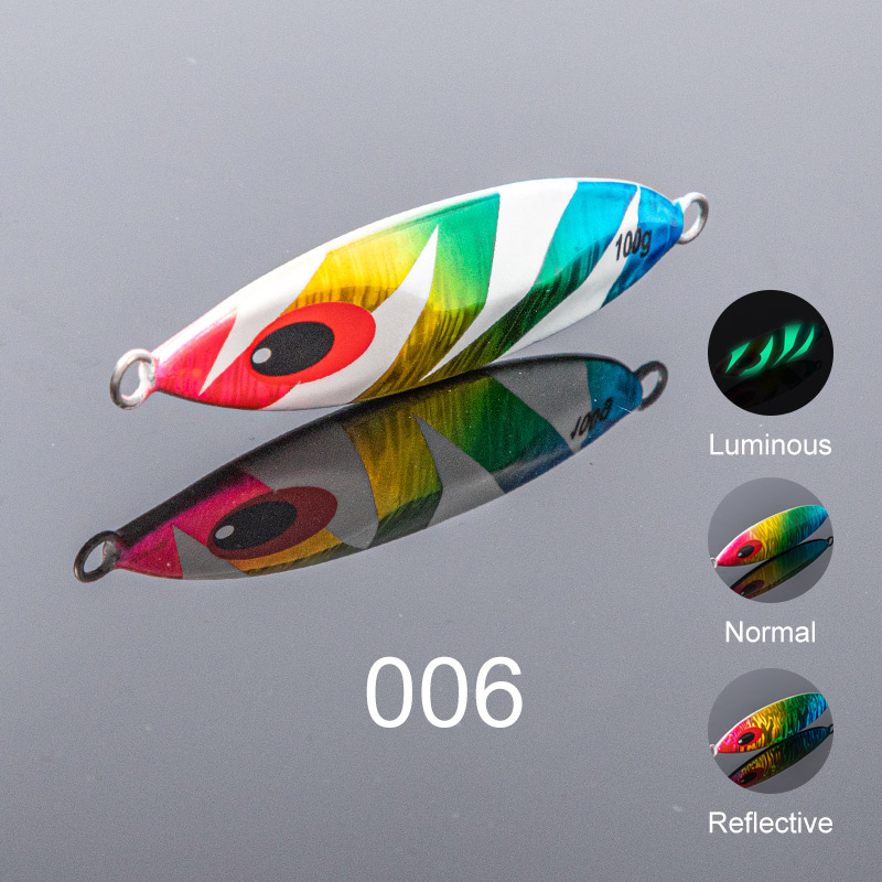 Noeby Metal Jig Lure 40g Spoon Shore Casting Slow Pitch Jigging Swing Super Hard Artificial Bait for Saltwater Fishing Lure: Black, Red Stitch