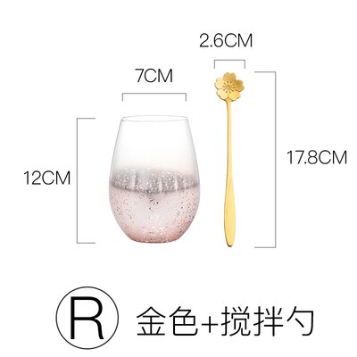 Starry sky gradient discoloration cup glass cup glass woman household tea cup office: R