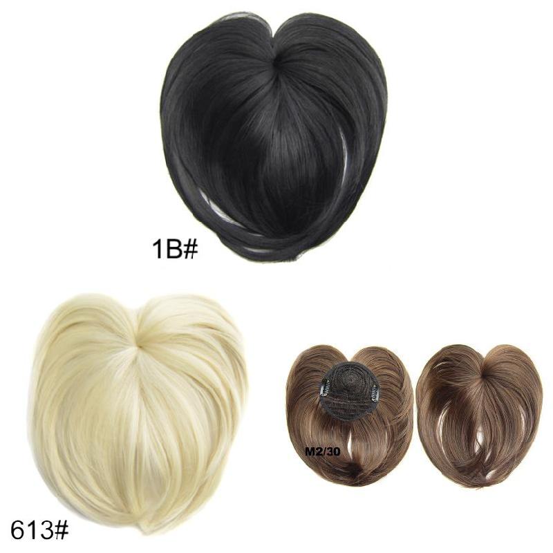 Silky Clip-Op Haar Topper Pruik Hittebestendige Vezel Haarverlenging Voor Vrouwen Nette Front Fringe Haarstukje Natuurlijke Zachte synthetische