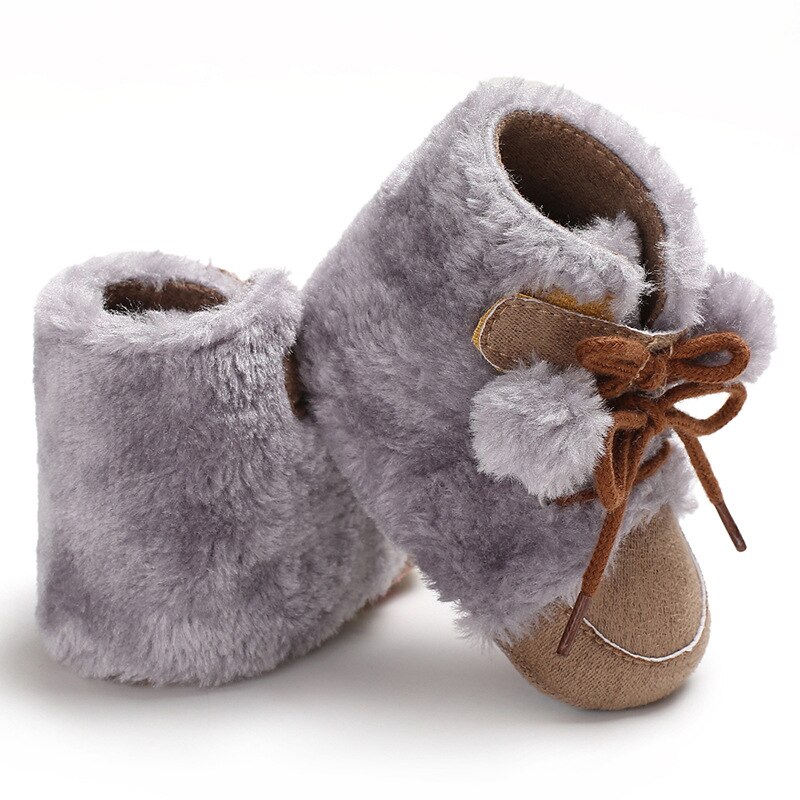 Winter Faux Fur Baby Schoenen Meisjes Jongens Warm Anti-Slip Casual Warm Sneakers Peuter Zachte Zolen Wandelschoenen