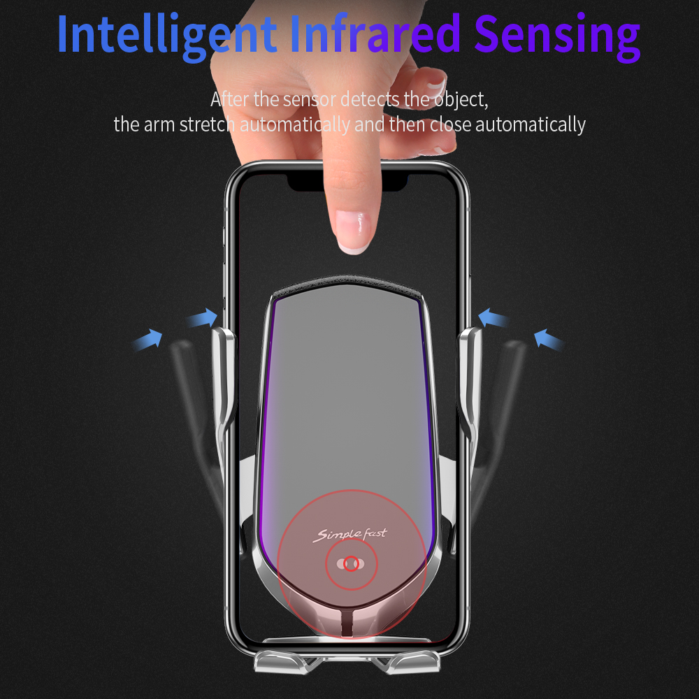 Original Automatic Clamping 10W Qi Car Wireless Charger Fast Charging Phone Holder For iPhone 11 XS XR X 8 Samsung S20 S10 S9 S8