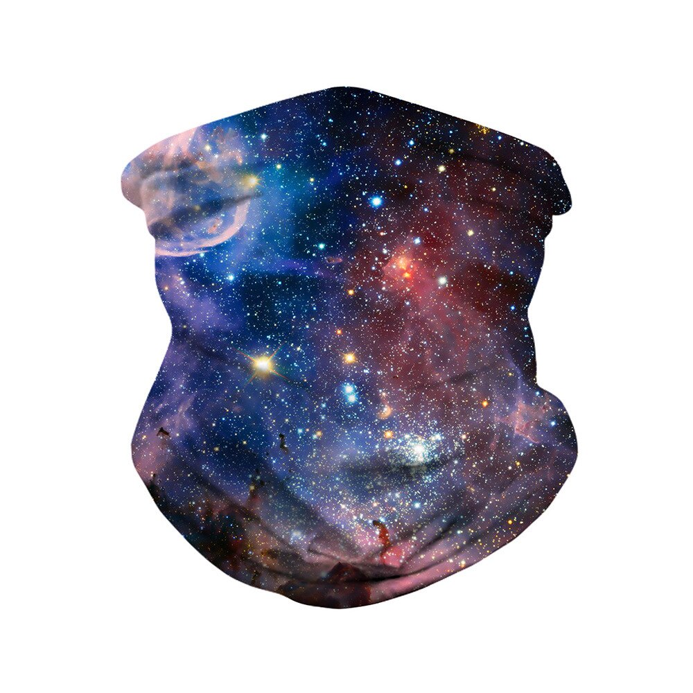 3d galaxtryck seamle balaclava halsduk hals varmare hals gaiter halv ansikte täcka huvud bandanas sköld huvudband huvudbonader män kvinnor: Svart