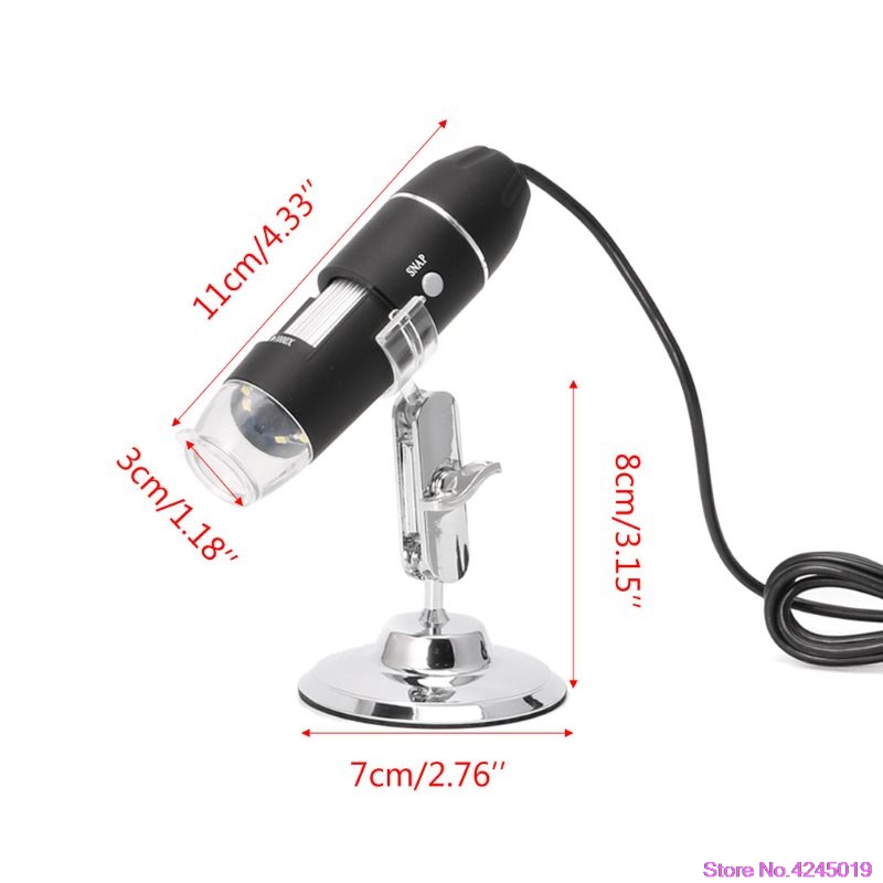 1600X USB Digital Microscope Camera Endoscope 8LED Magnifier with Metal Stand