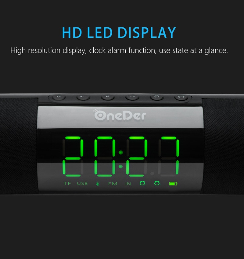 Bluetooth Boombox Subwoofer speaker 20W soundbar TV Alarm Clock Display Bookshelf Speaker Column Loudspeaker TF/Aux for Computer