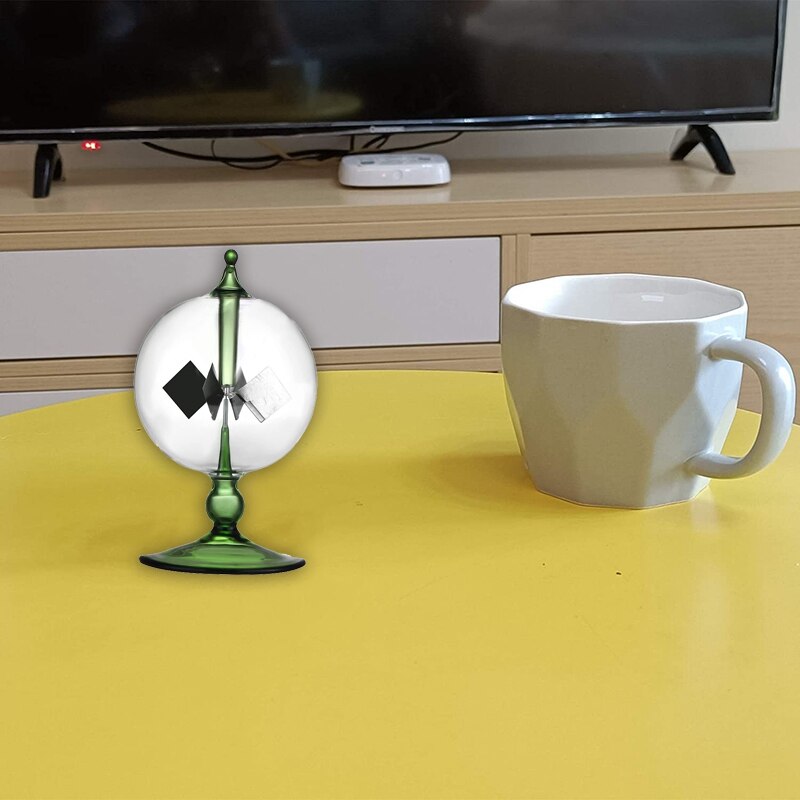 Groene Zonne-energie Radiometer Crookes Zonne-energie Spinning Schoepen Windmolen Thuis Bureau Decoratie