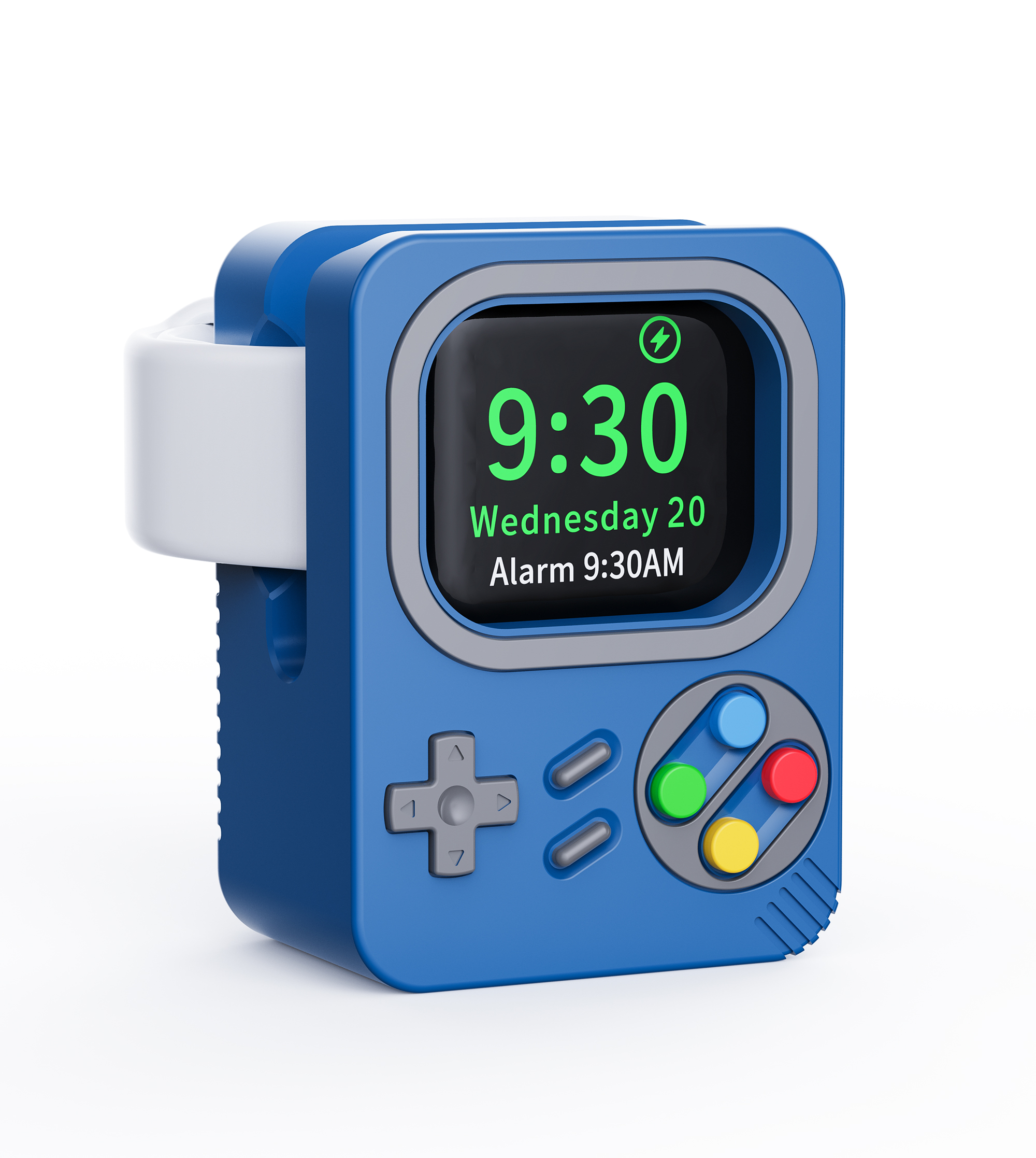 Silicone Charger StandFor Apple Watch 8 7 6 5 4 3 SE 45MM Charging Dock Holder Game Console Bracket Base: SKY BLUE