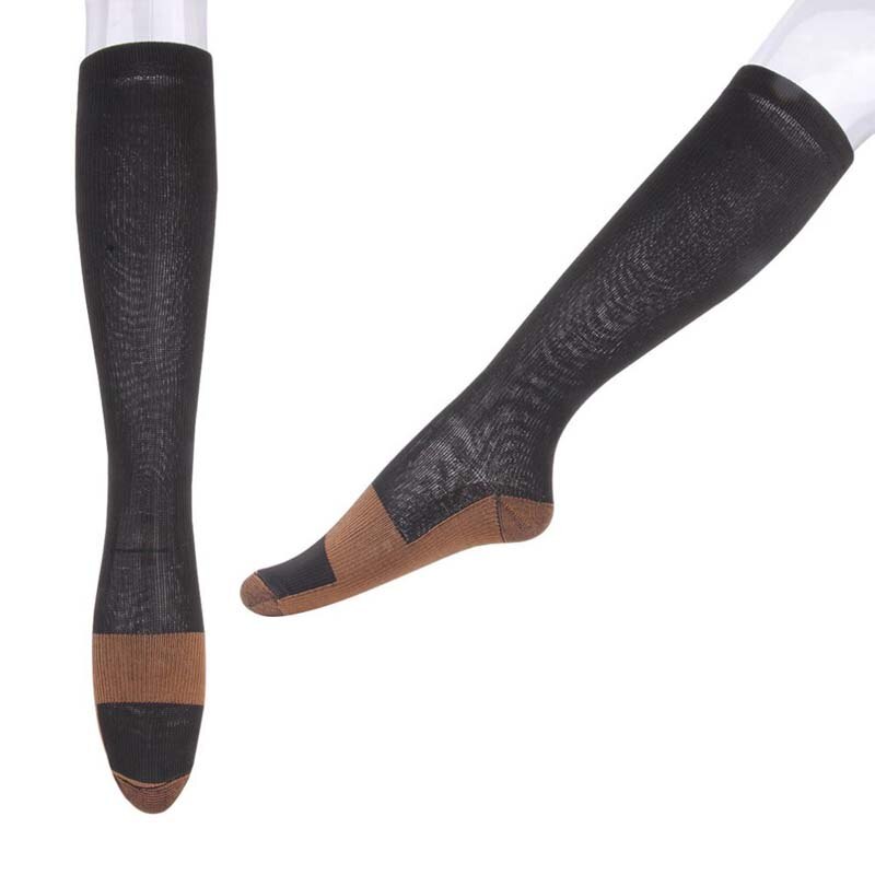 Unisex Anti-Fatigue Compression Sock Miracle Copper Toot Pain Relief Anti Fatigue Magic Socks Support Knee High Stocking BC0133