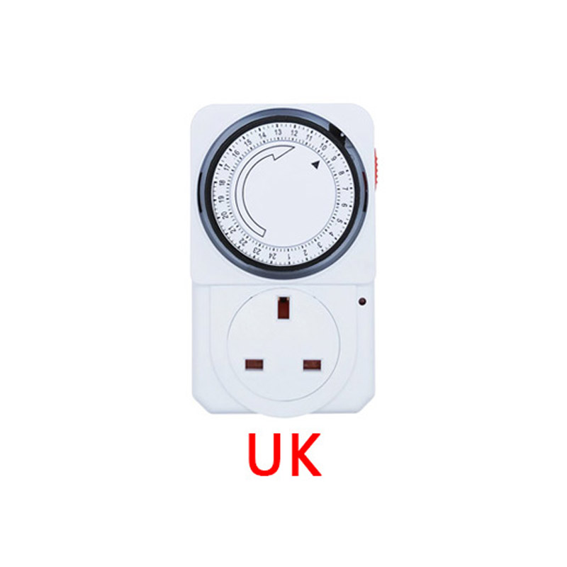 24-Stunden-Zyklischer Zeitschalter, universelle Zeitschaltuhr, mechanischer Timer, 230 VAC, 3500 W, 16 A, UK, EU, CN, uns-Steckerschalter: Braun