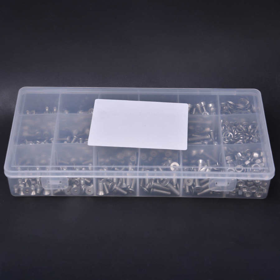 stainless wire sleeve insert threaded inserts 840 Pcs Screw Kit Pan Cylindrical Flat Screw Nut Washer Assortment Kit