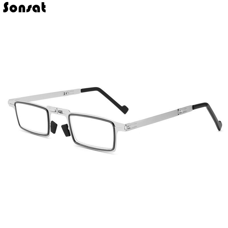 Metall Runde Klapp Lesebrille Männer Blau Licht Computer Grad Gläser Schmale Brillen Rahmen Für Männer gafas + 3,5